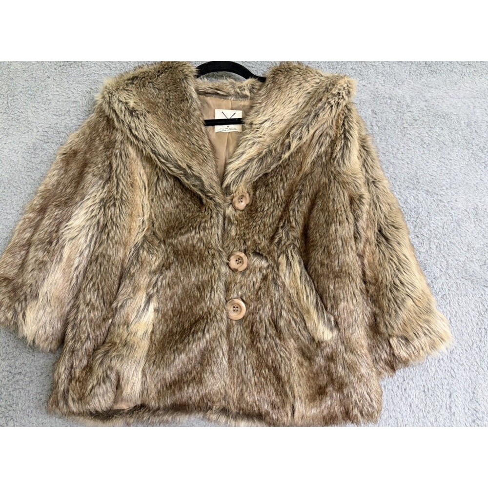 Pins and Needles Urban Outfitters Faux Fur Coat Women's Medium Brown